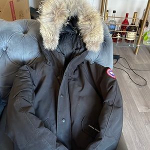 Canada Goose Kids Jacket with Fur Hood - Black